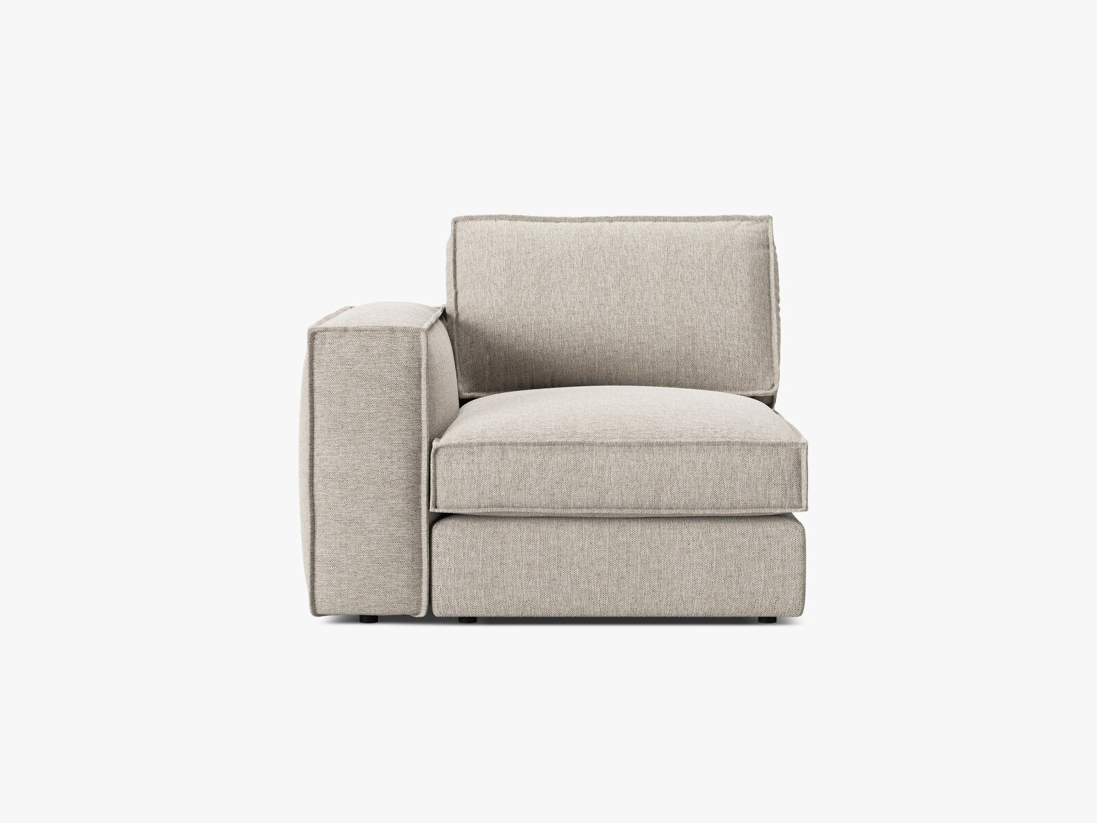 Micadoni Eckmodul mit Armlehne Pola Links Strukturierter Stoff Babel Sand
