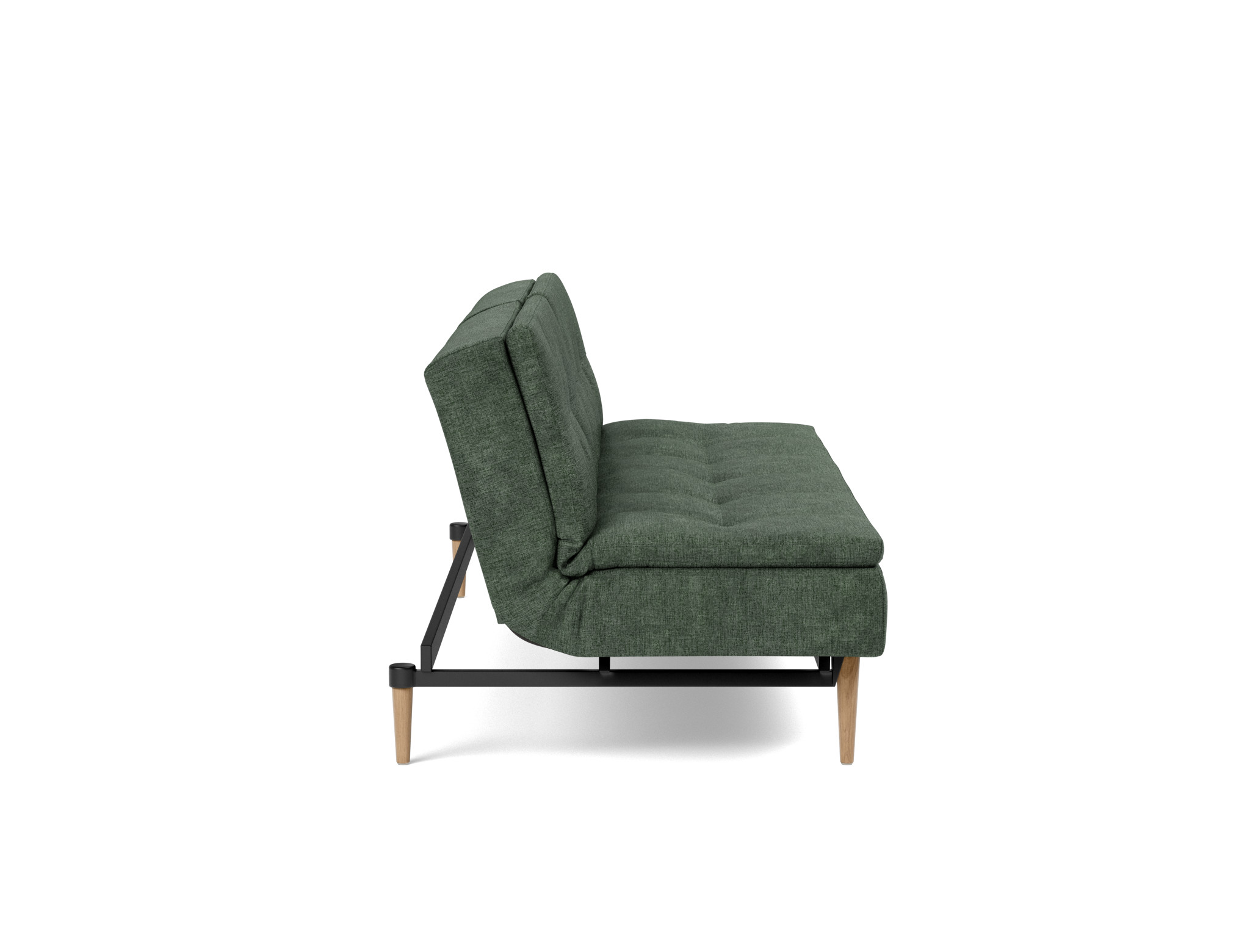 Schlafsofa Dublexo Flachgewebe Avella 281-Pine-Green Beine Styletto Eiche hell
