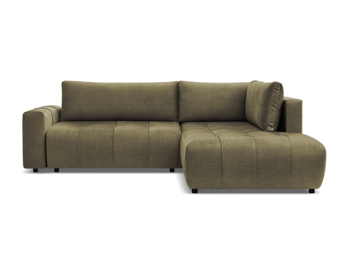 Bobochic Arsene Ecksofa mit Schlaffunktion und Bettkasten 277 × 200 cm Samt Grün Ecke rechts