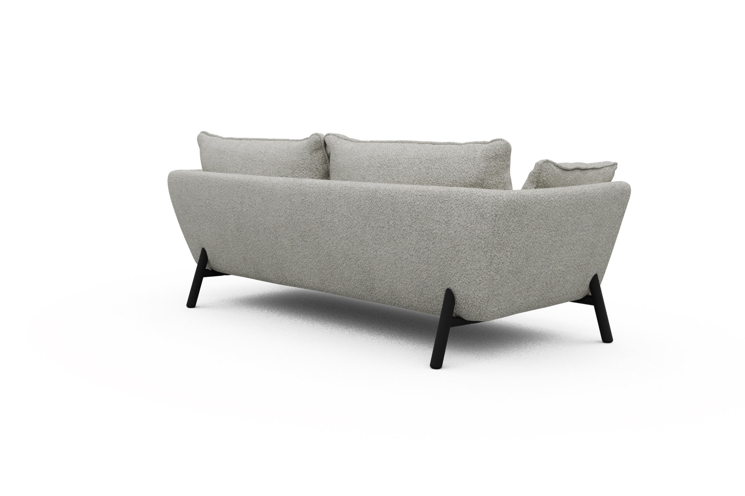 Sofa Emil PREMIUM 3-Sitzer Beinfarbe Eiche Schwarz Vanora-Warm-Sand