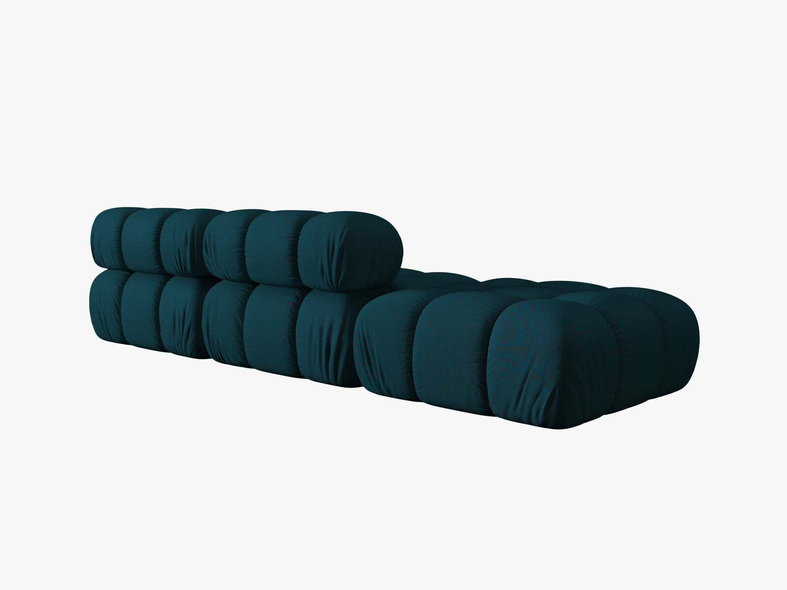 Micadoni Modulares Sofa Bellis 4-Sitzer Links 3D-Stoff Sonic Marineblau
