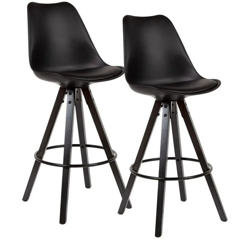 Barhocker Ulfborg Kunstleder Beine Schwarz 45 × 45 × 113 cm