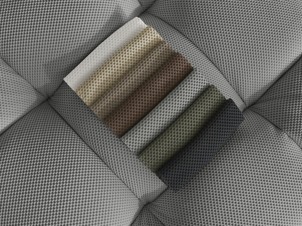 Bobochic Cloud Sofa 4-Sitzer mit Pouf Mesh-Stoff Hellgrau