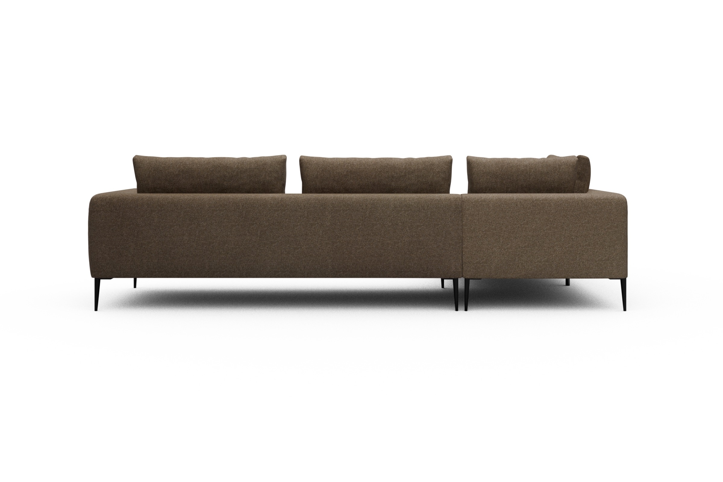 Ecksofa Paul Relax-Ecke rechts mit 3-Sitzer Aivi-Khaki-Brown