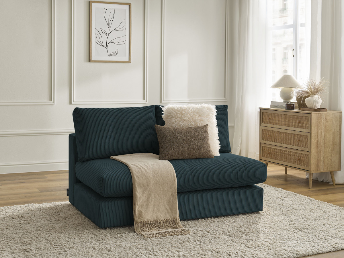 Bobochic Paris Sofamodul 2-Sitzer Cordsamt Dunkelblau