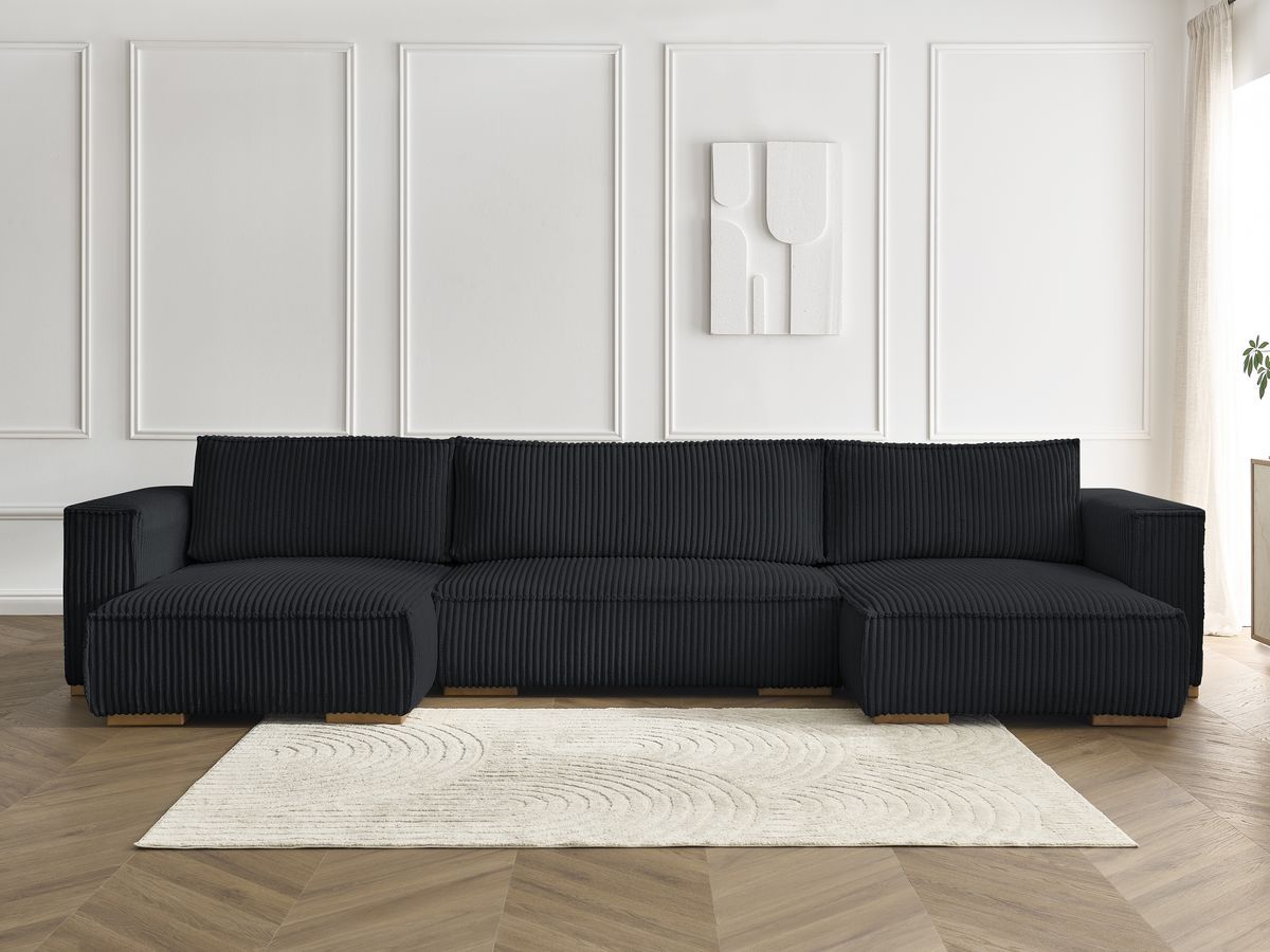 Bobochic Chelsea Wohnlandschaft Breitcord weich Schwarz