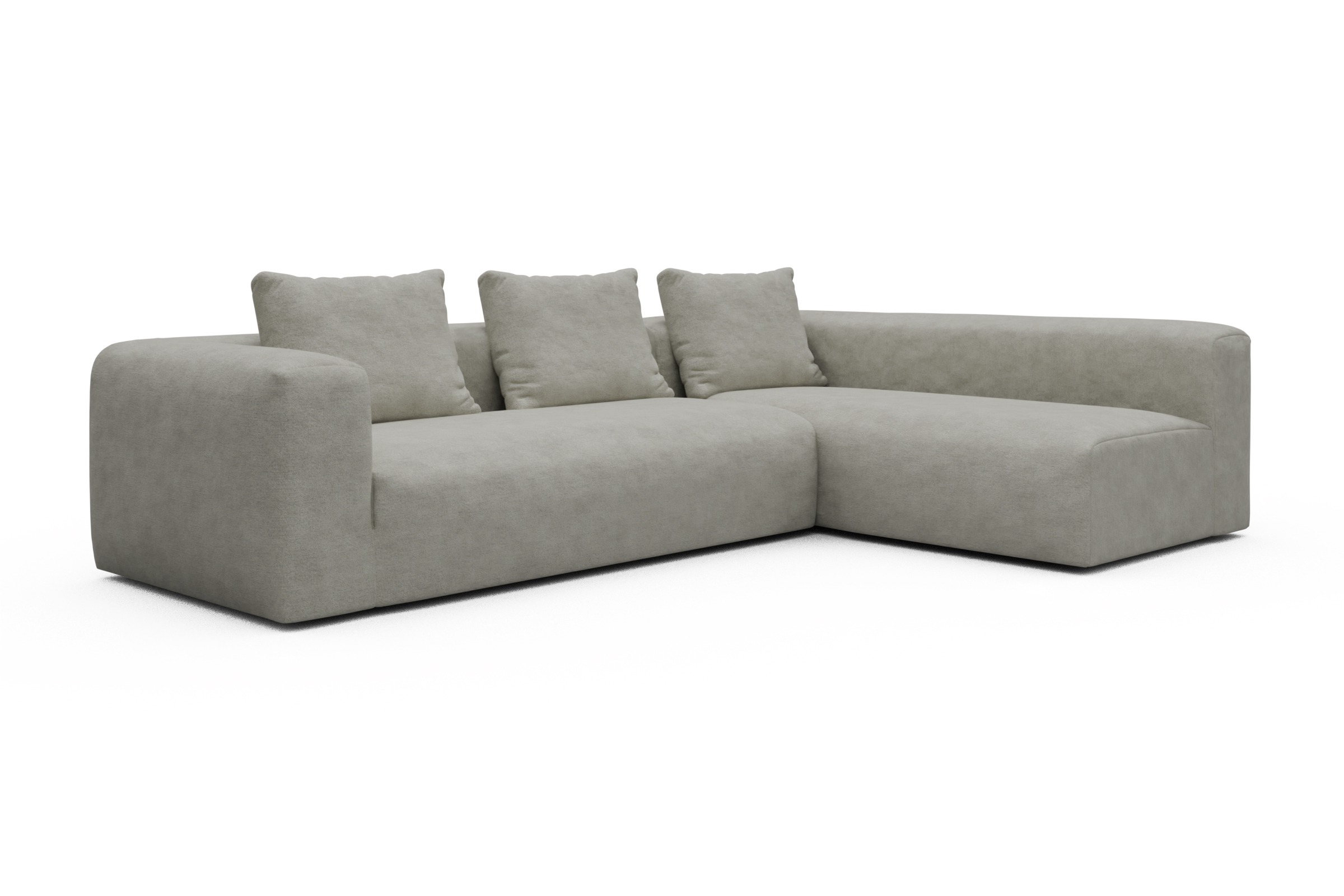 Ecksofa Fred 2x 2,5-Sitzer rechts offen Carreno-Moon-Stone-White