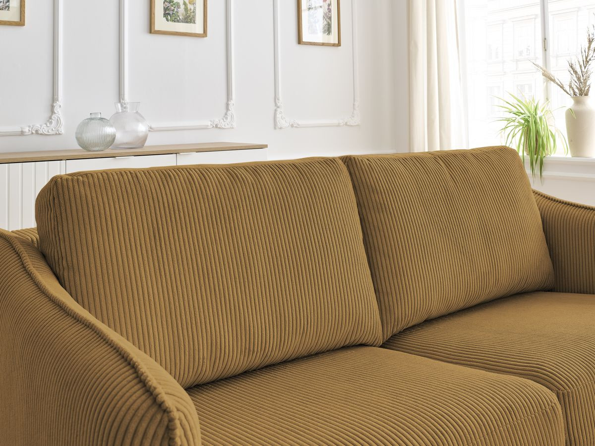 Bobochic Lenny Schlafsofa 3-Sitzer Cordsamt Gelb