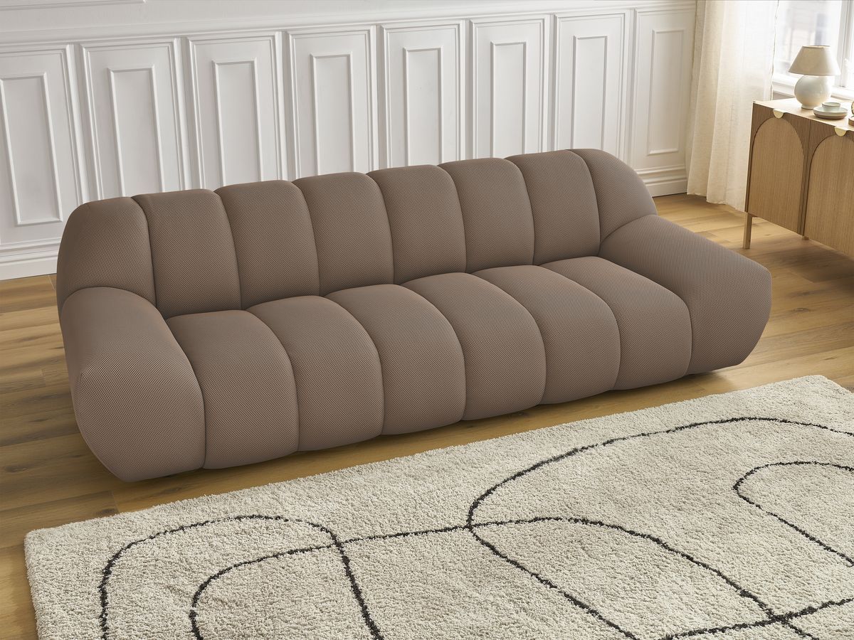 Bobochic Hayden Sofa 3-Sitzer Mesh-Stoff Braun