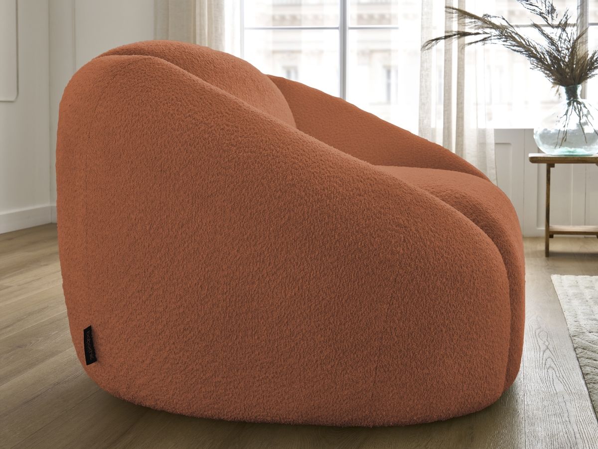Bobochic Tina Sessel Bouclé-Stoff Orange