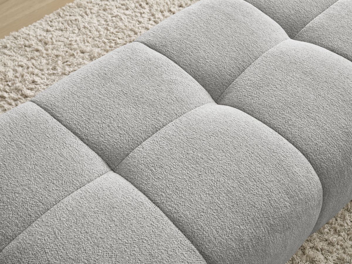 Bobochic Everest Pouf 140 × 70 cm Melange-Stoff Hellgrau