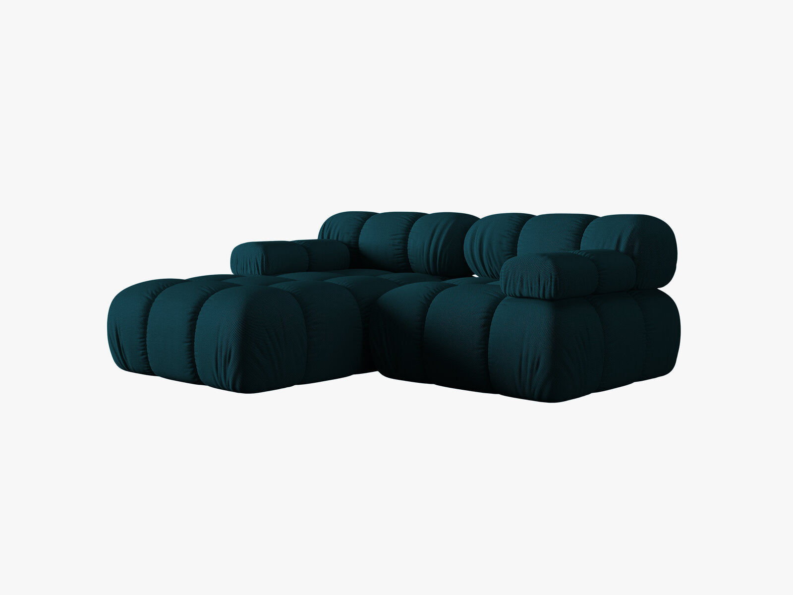 Micadoni Modulares Ecksofa Bellis 3-Sitzer Links 3D-Stoff Sonic Marineblau