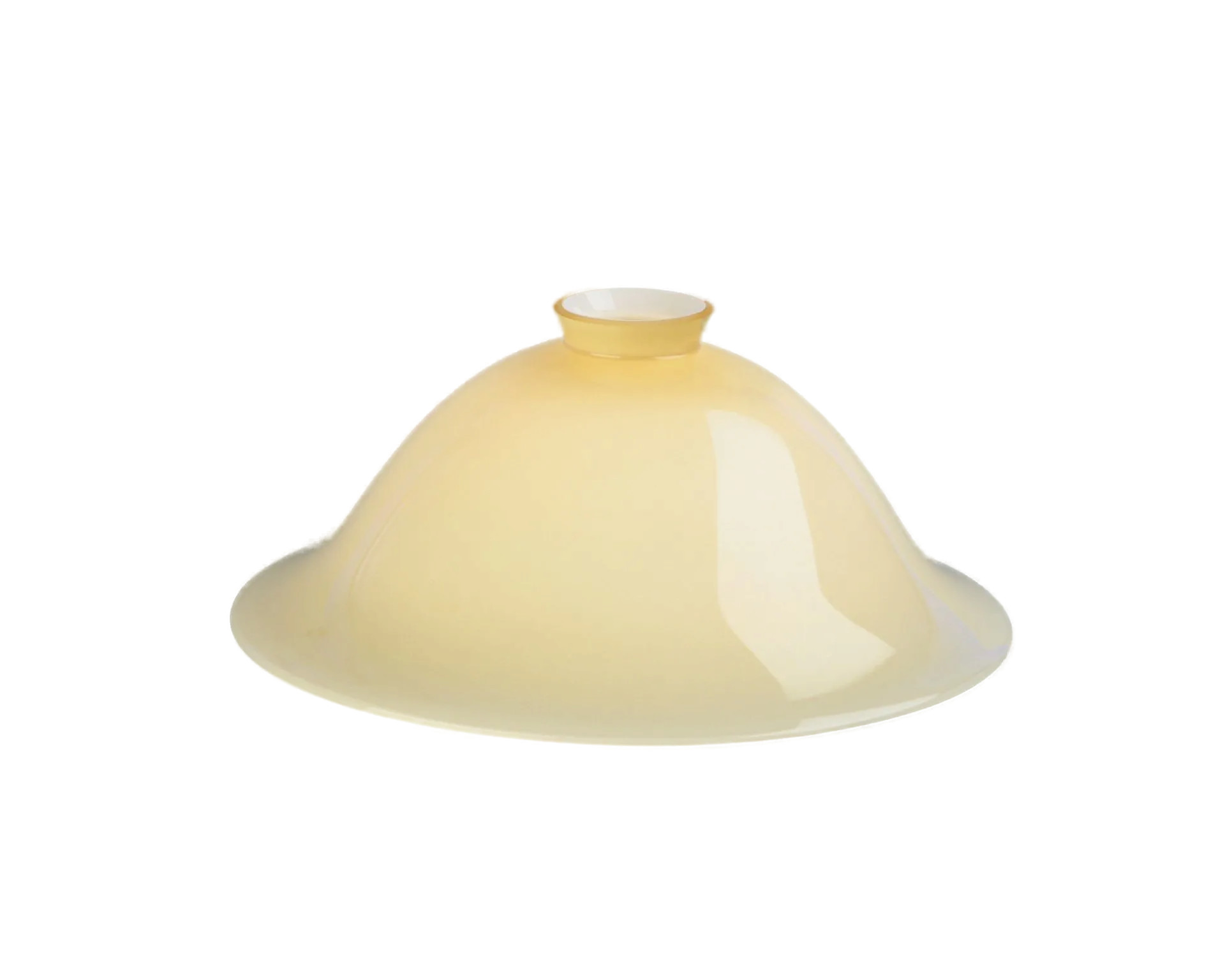 Berliner Messinglampen Glasschirm Nr. 38 Glockenform, Elfenbein