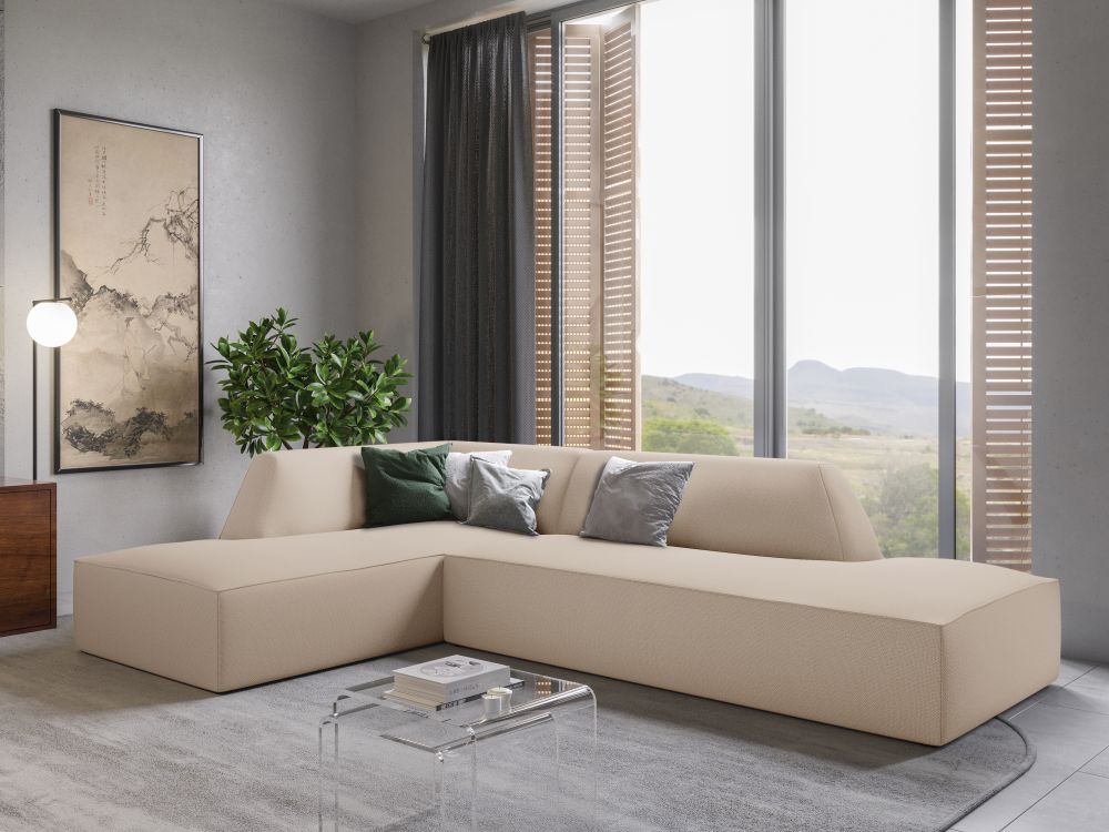 Cosmopolitan Design Ecksofa Siena 4-Sitzer offen Strukturierter Stoff Ottawa Beige Links