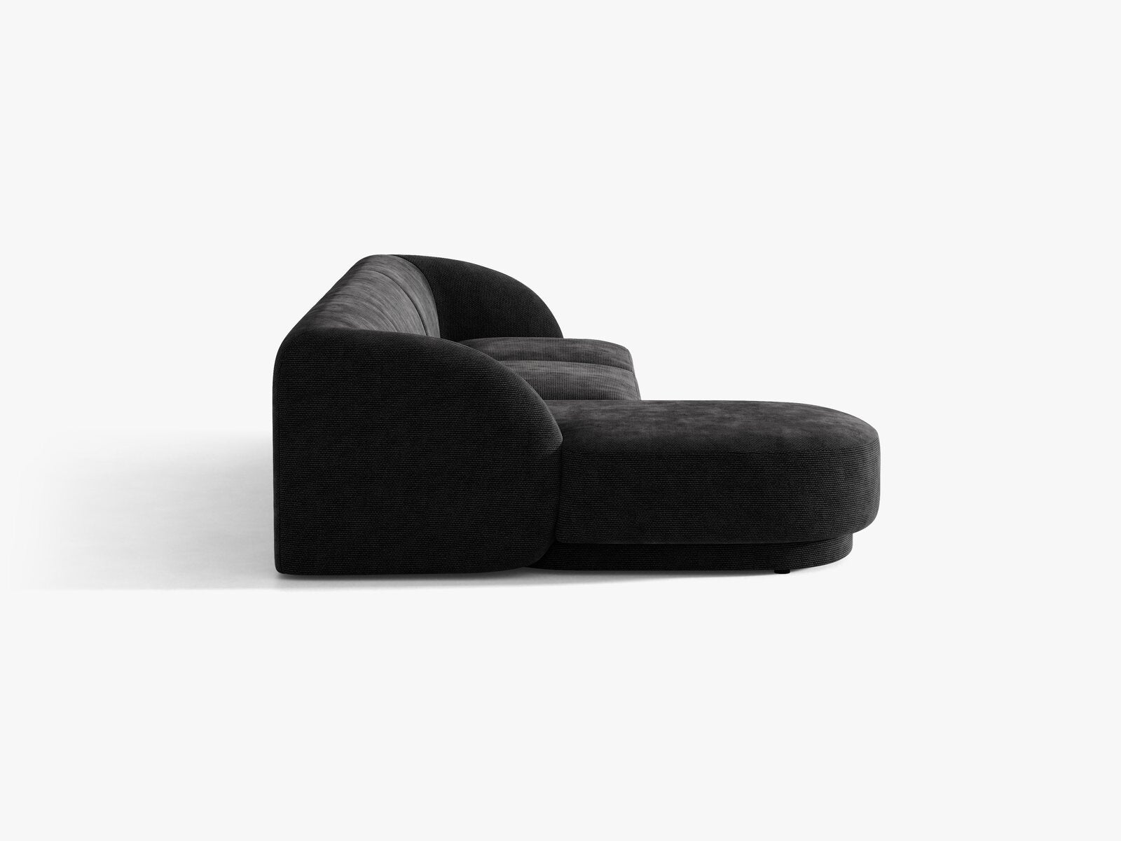 Micadoni Ecksofa Miley 4-Sitzer Links Chenille Haga Schwarz