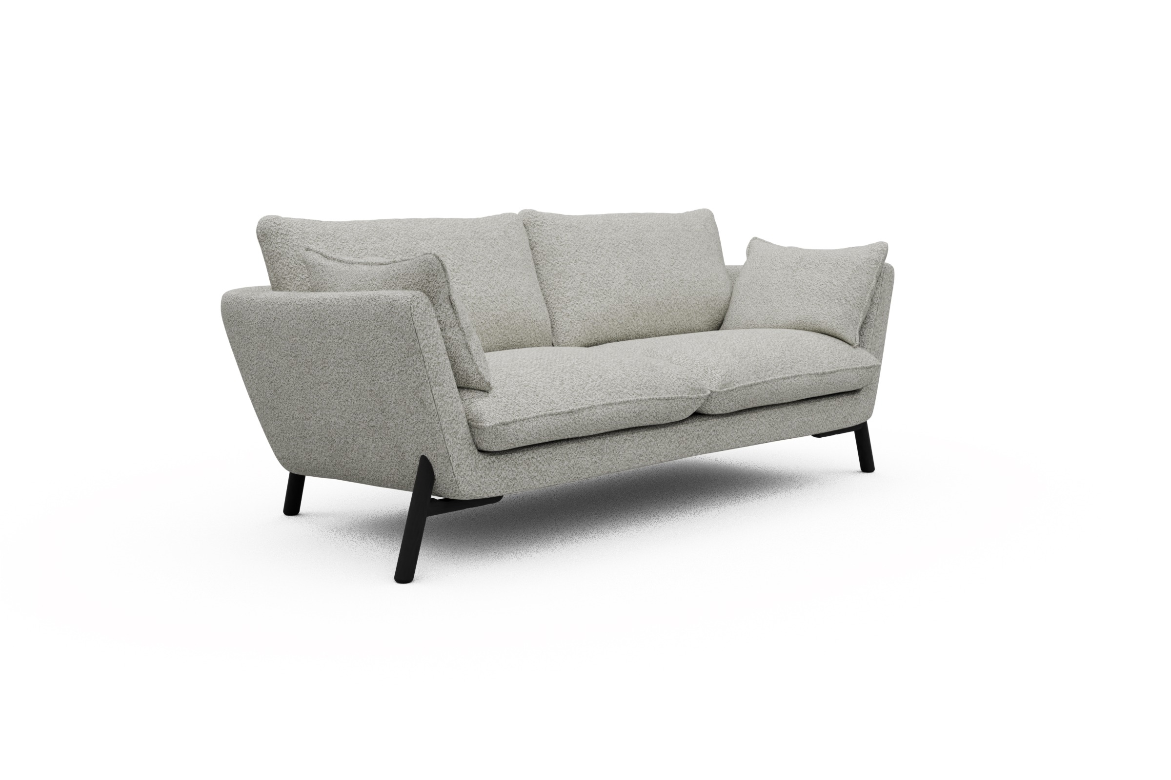 Sofa Emil 2-Sitzer Beinfarbe Eiche Schwarz Vanora-Warm-Sand