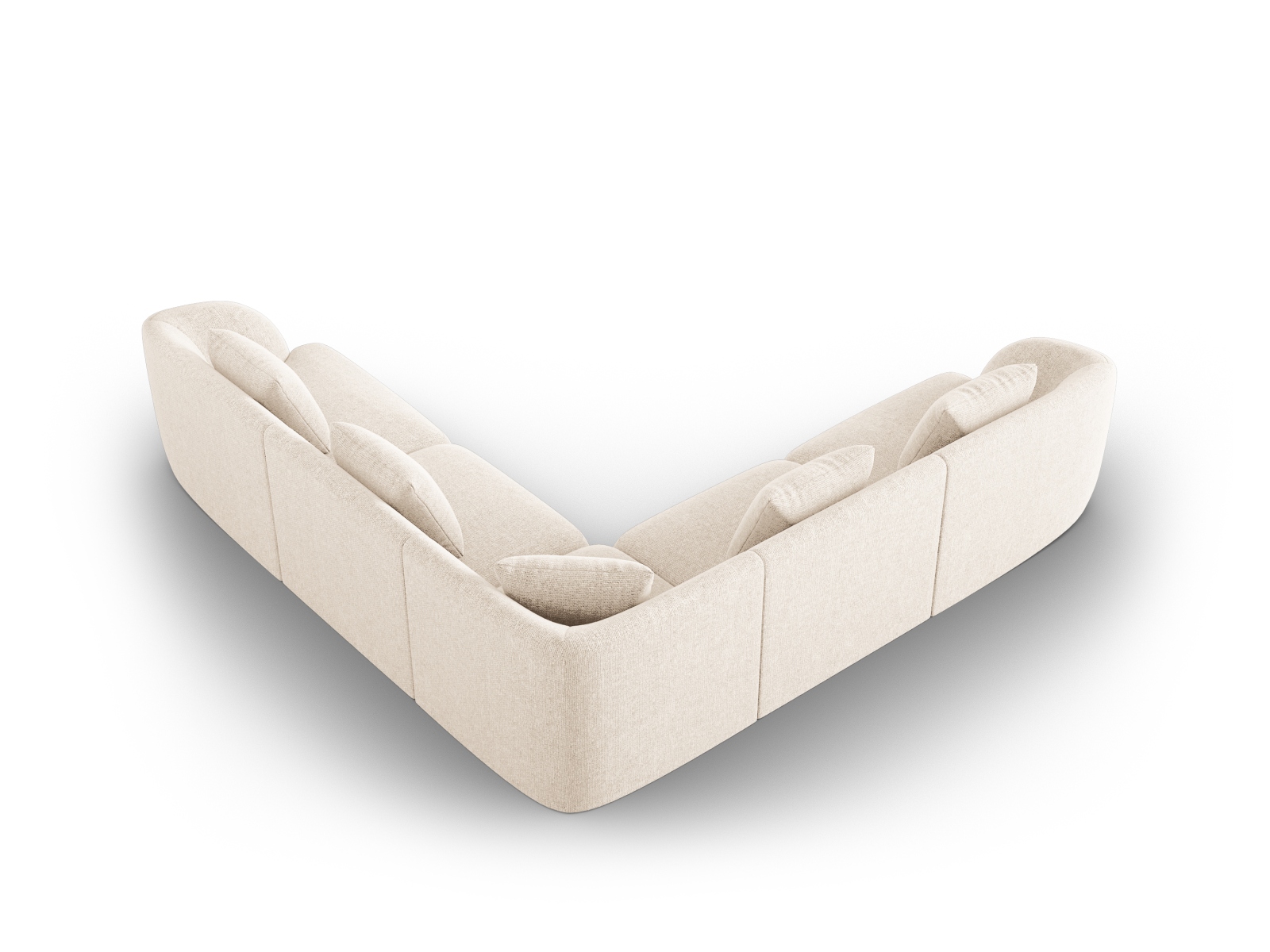 Cosmopolitan Design Wendbares Ecksofa Tulum 5-Sitzer Chenille Eden Helles Beige