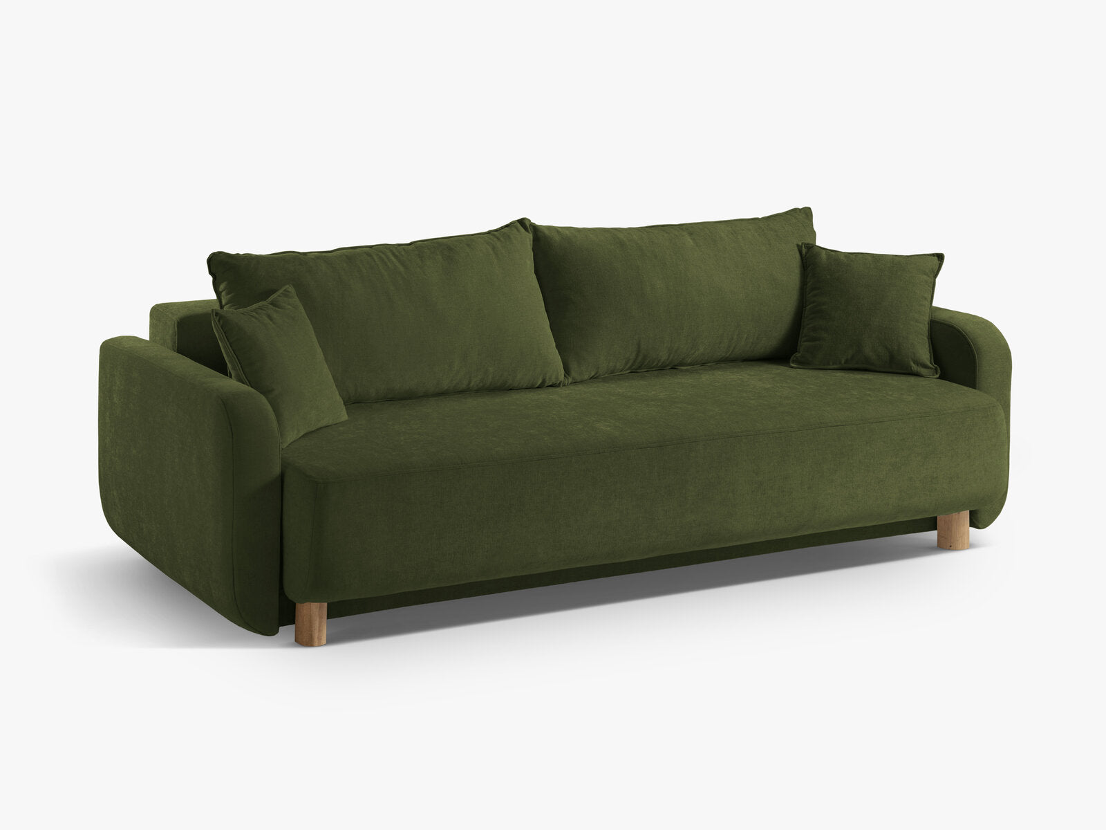 Micadoni Sofa Elen 2 Rückenkissen 3-Sitzer mit Schlaffunktion Strukturierter Stoff Grün