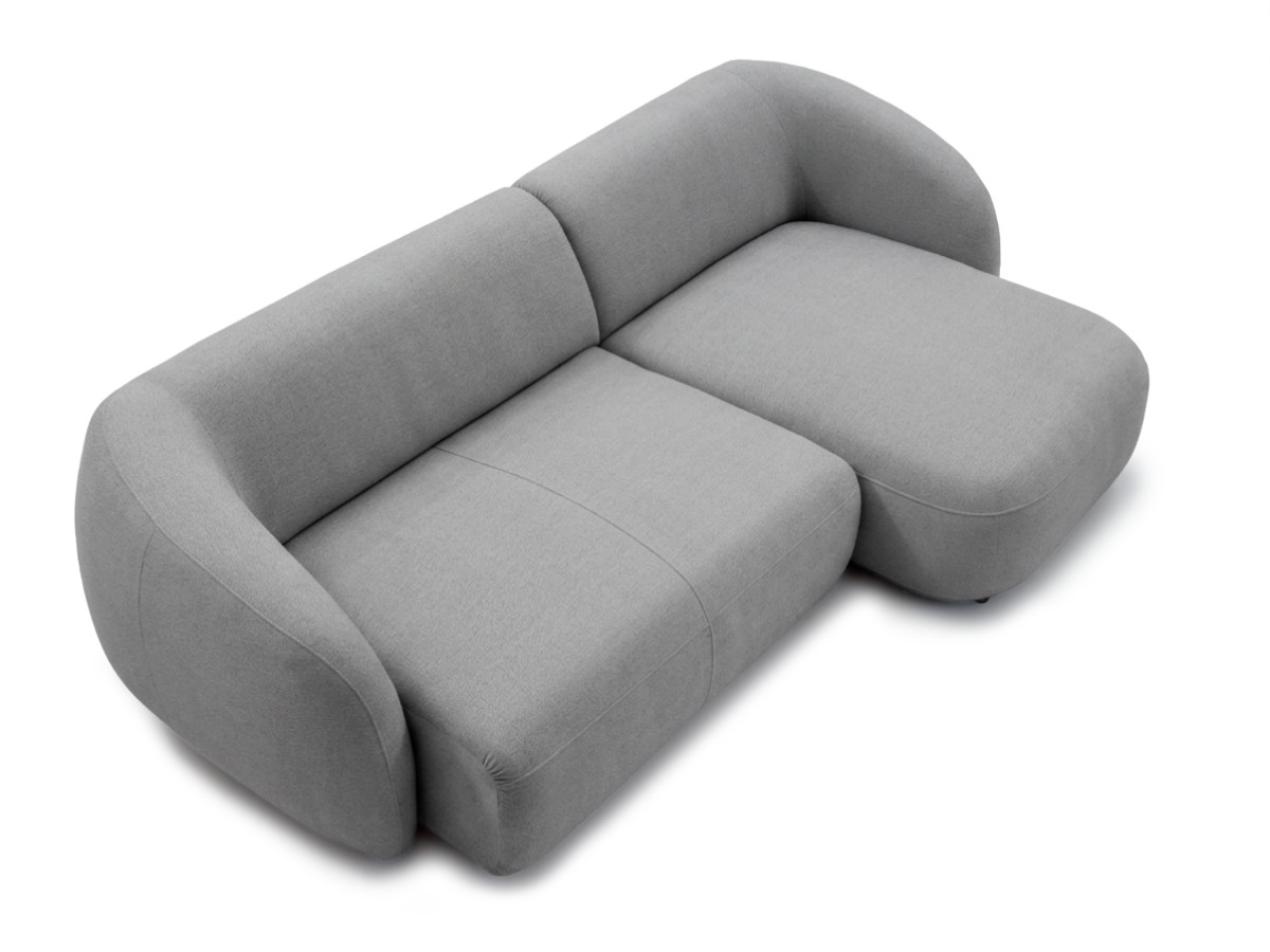 Bobochic Halo Ecksofa mit Schlaffunktion Stoff Grau Ecke rechts
