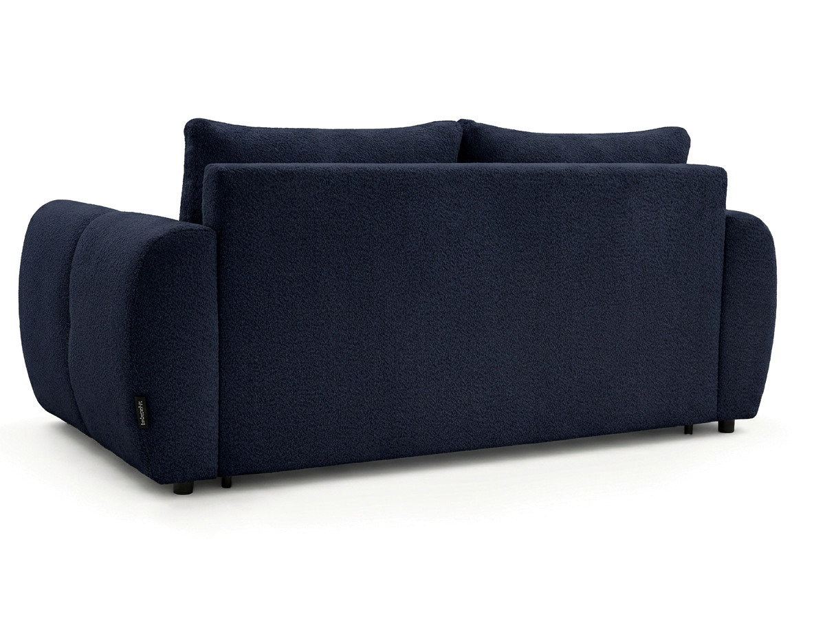 Bobochic Fuji Schlafsofa 3-Sitzer Bouclé-Stoff Dunkelblau