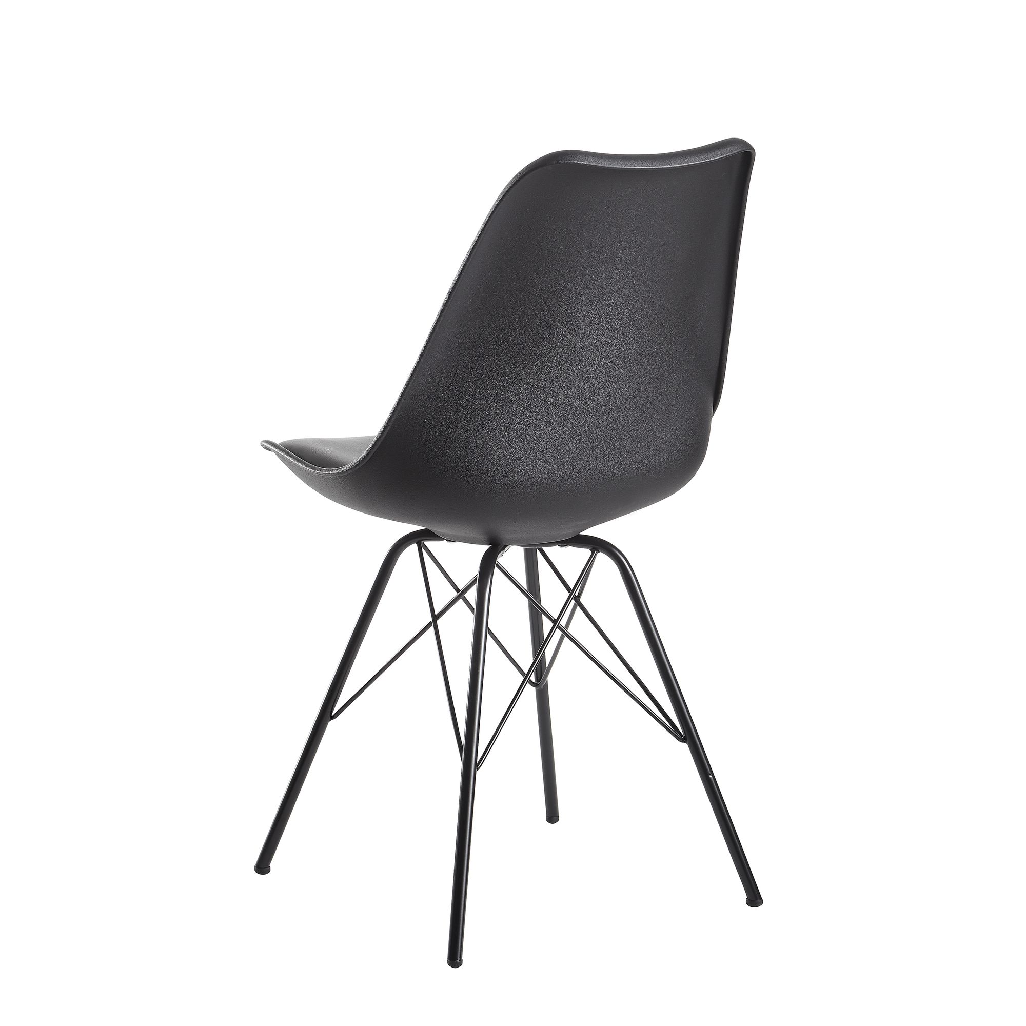 Esszimmerstuhl Funningur Kunstleder Schwarz 48 × 58 × 86 cm