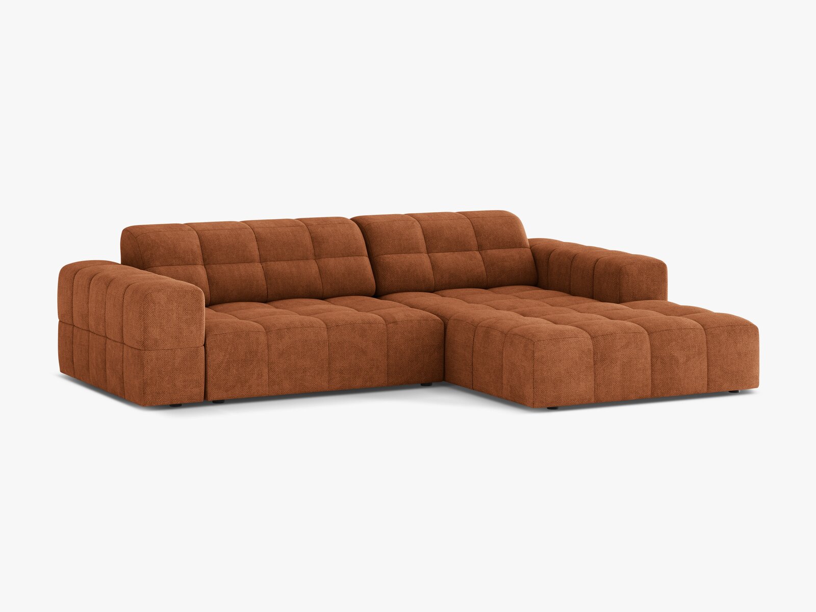 Micadoni Jennifer Ecksofa 4-Sitzer Rechts Chenille Eden Ziegel