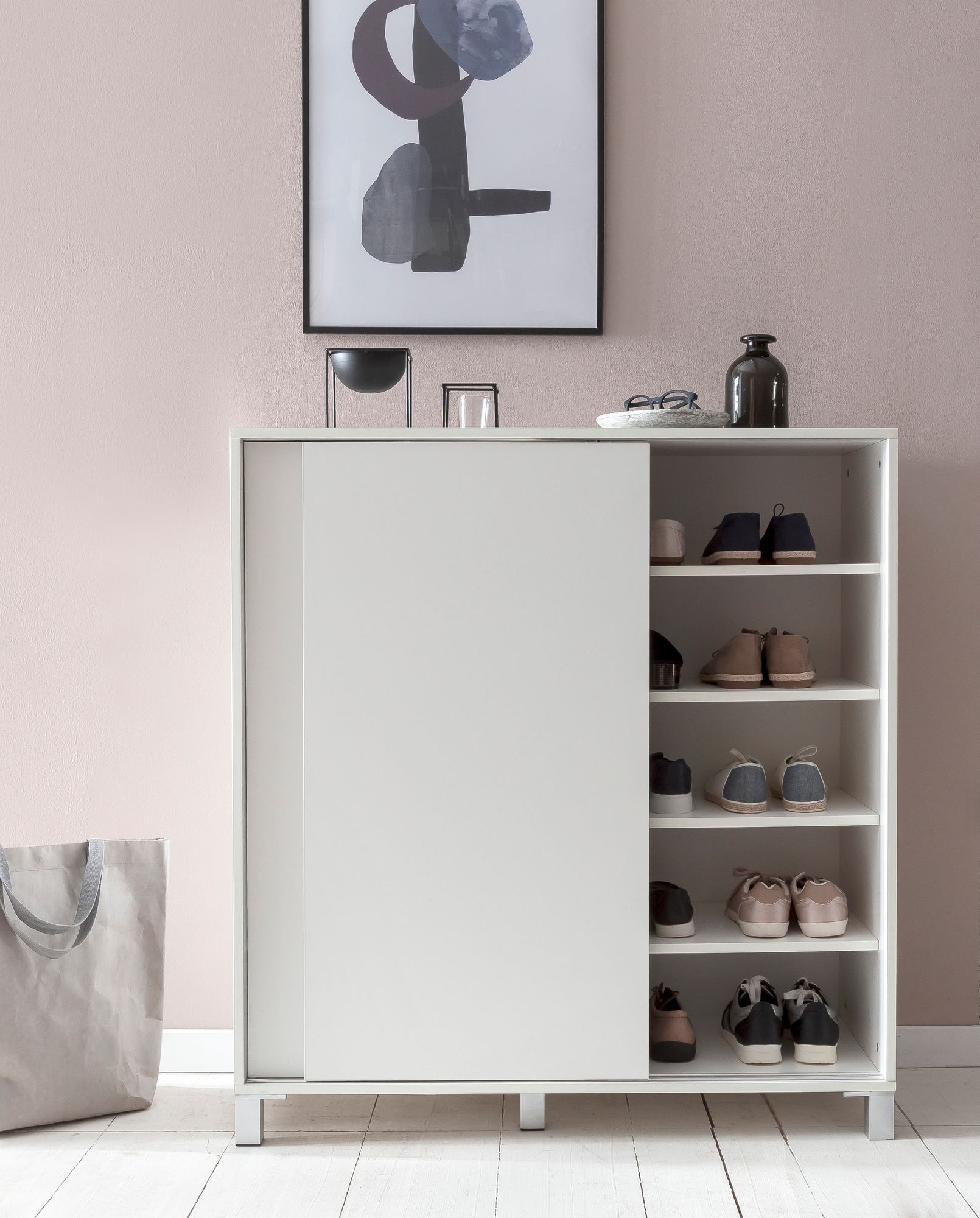 Schuhschrank Finstad Weiß 100 × 37,5 × 108 cm