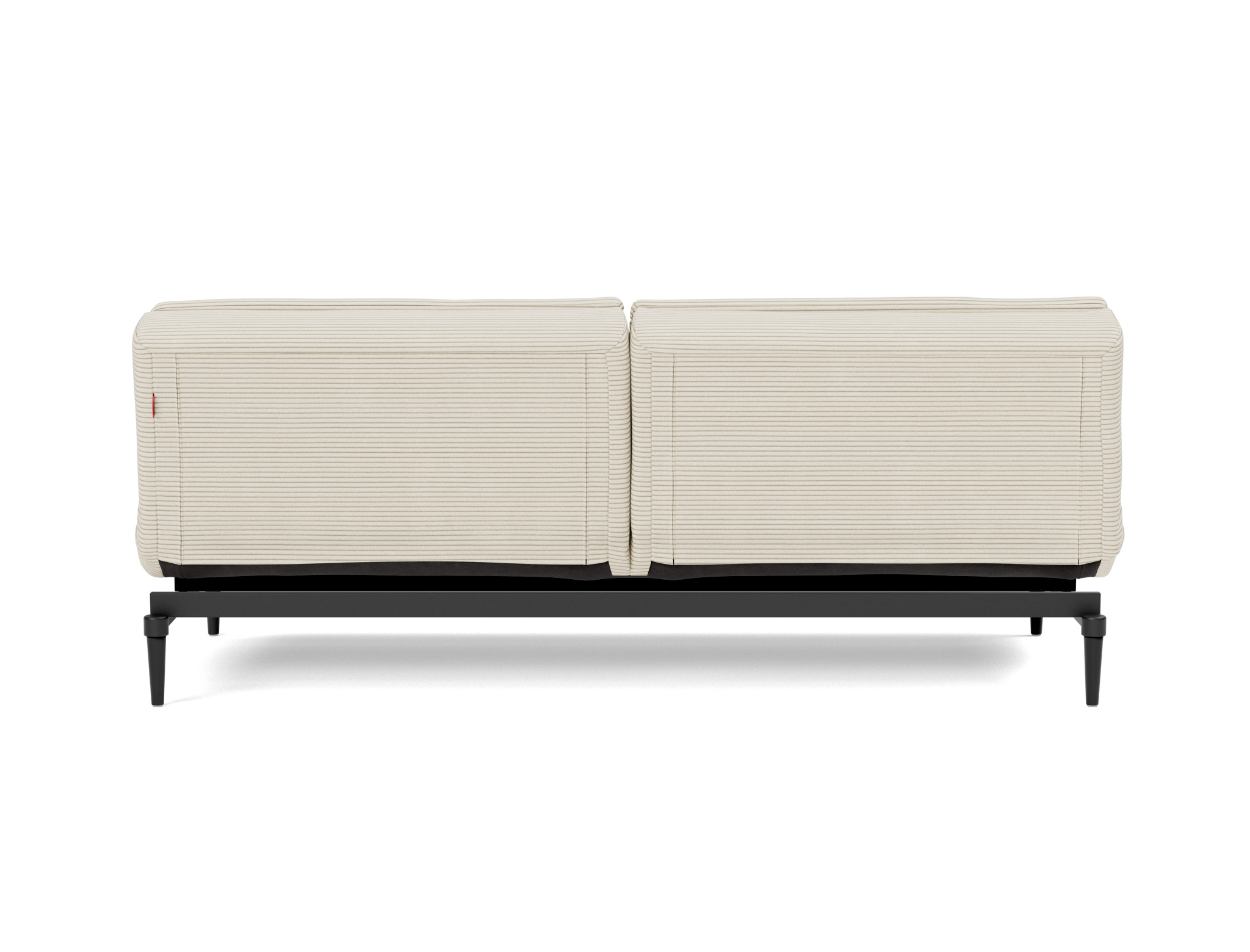 Schlafsofa Dublexo Kord Corduroy 594-Ivory Beine Styletto Eiche schwarz