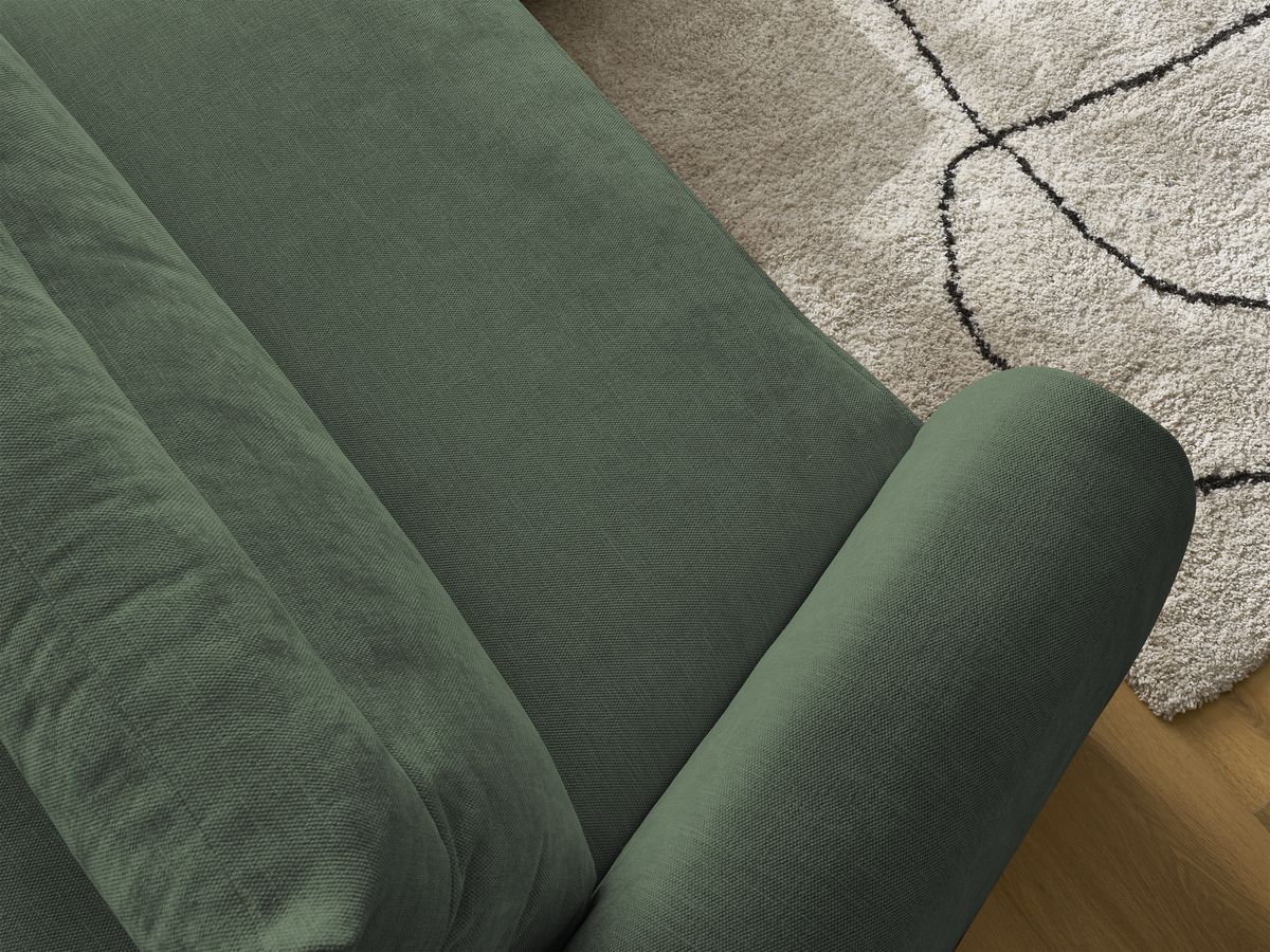 Bobochic Aden Ecksofa 386 × 152 cm Stoff Grün Ecke rechts