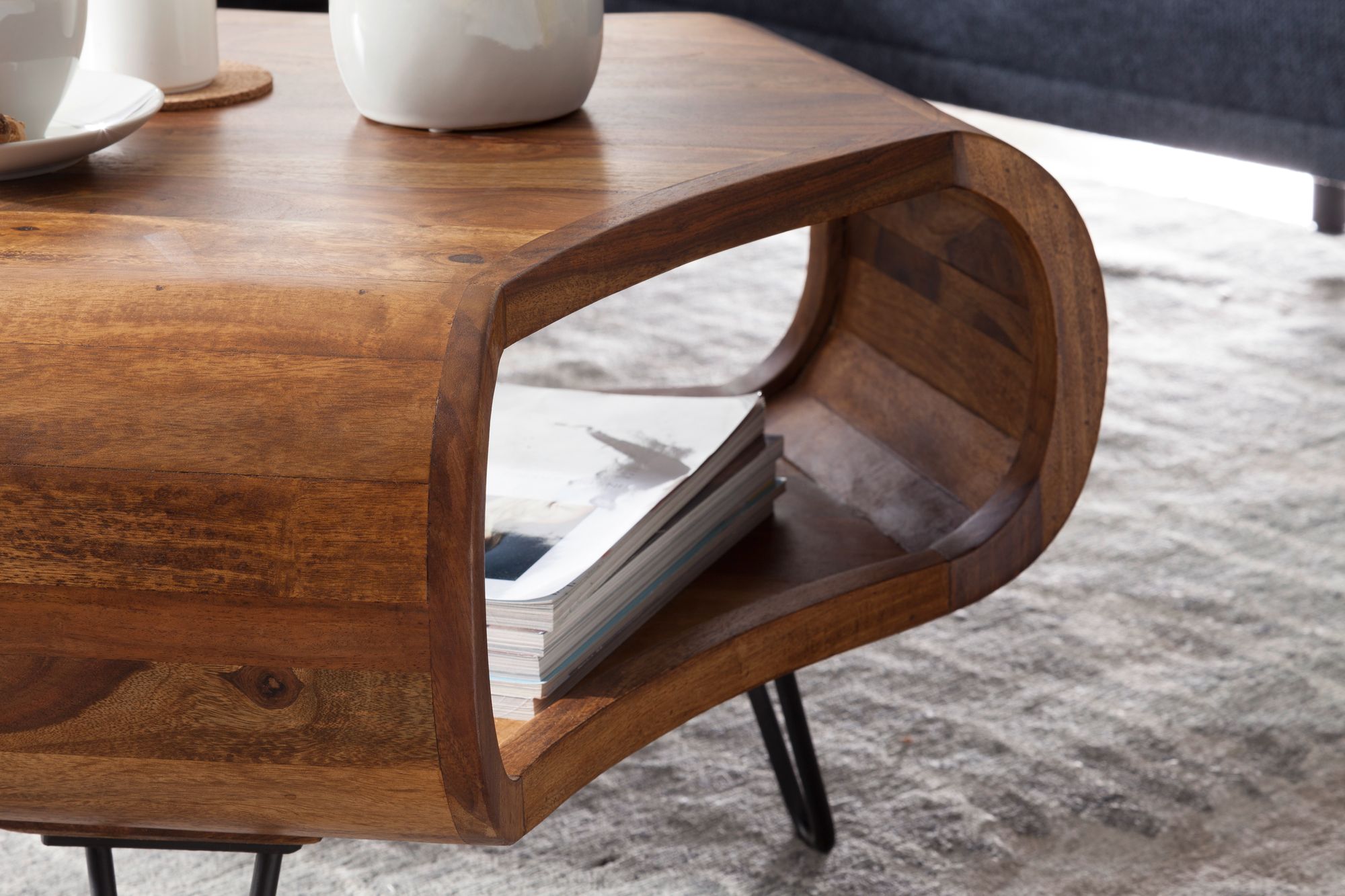 Couchtisch Broager Sheesham Massivholz 55 × 55 × 38 cm