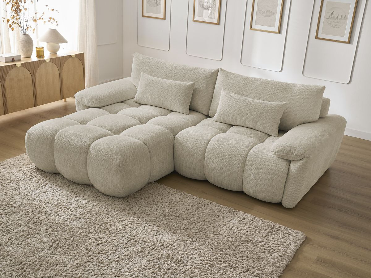 Bobochic Ivane Ecksofa Strukturstoff Beige Ecke links
