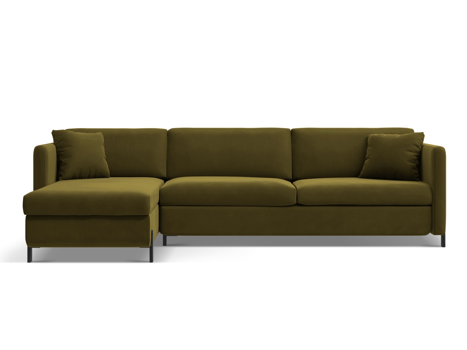 Micadoni Schlaf-Ecksofa Gloria 4-Sitzer Links Samt Grün 205x140
