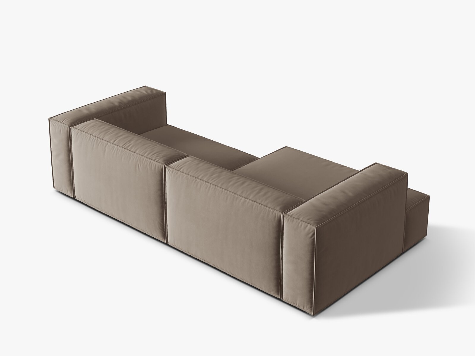 Micadoni Ecksofa Nuria 4-Sitzer Links Samt Warmes Grau