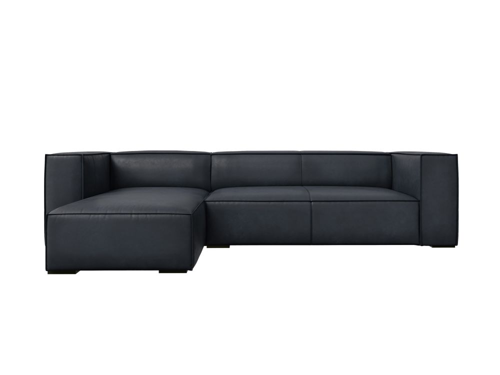 Cosmopolitan Design Ecksofa Turin 5-Sitzer Leder Granada Blau Links