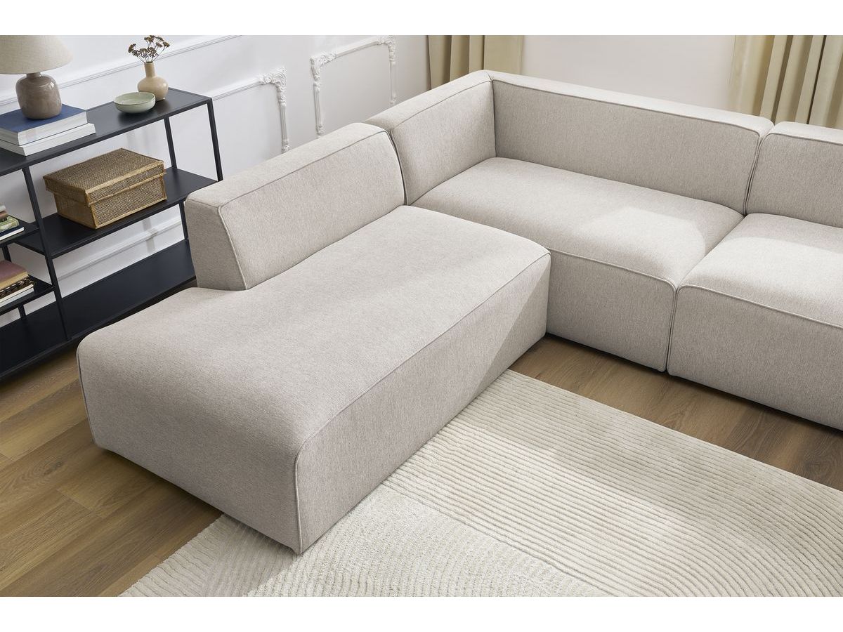 Bobochic Megeve Wohnlandschaft Melange-Stoff Beige Ecke rechts