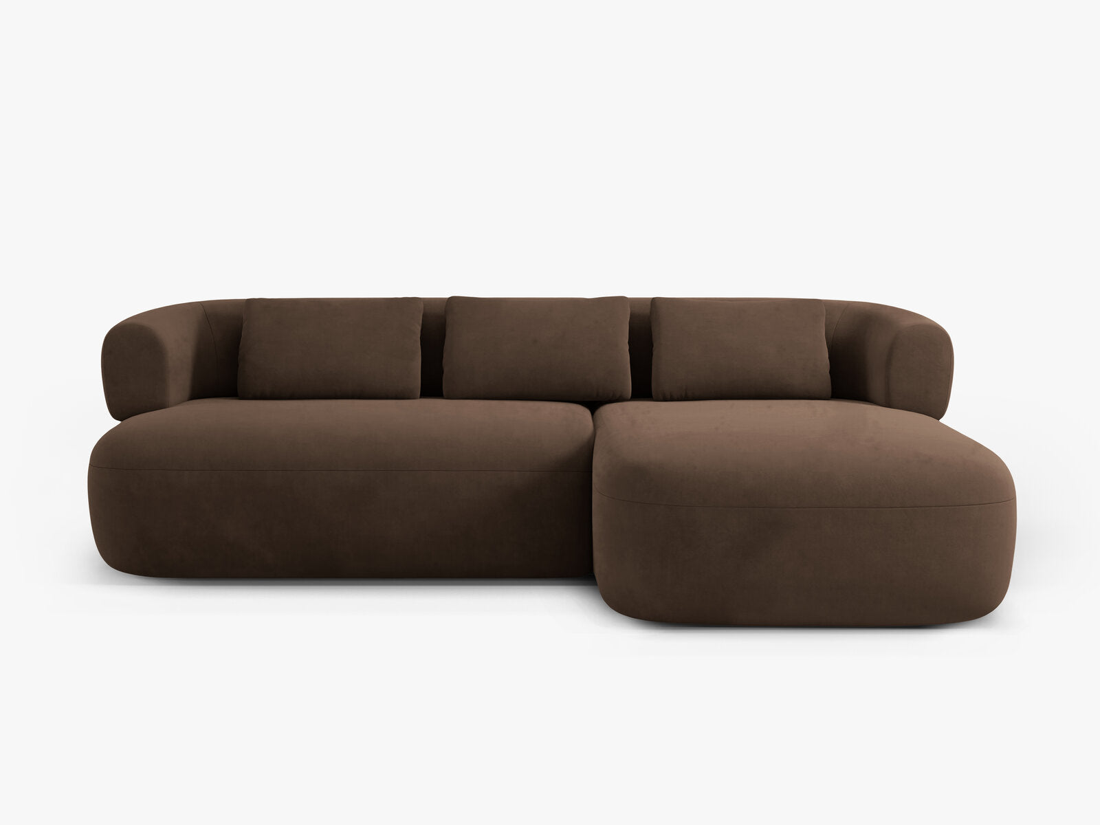 Micadoni 5-Sitzer Ecksofa Jenny Rechts Samt Salvador Schokolade