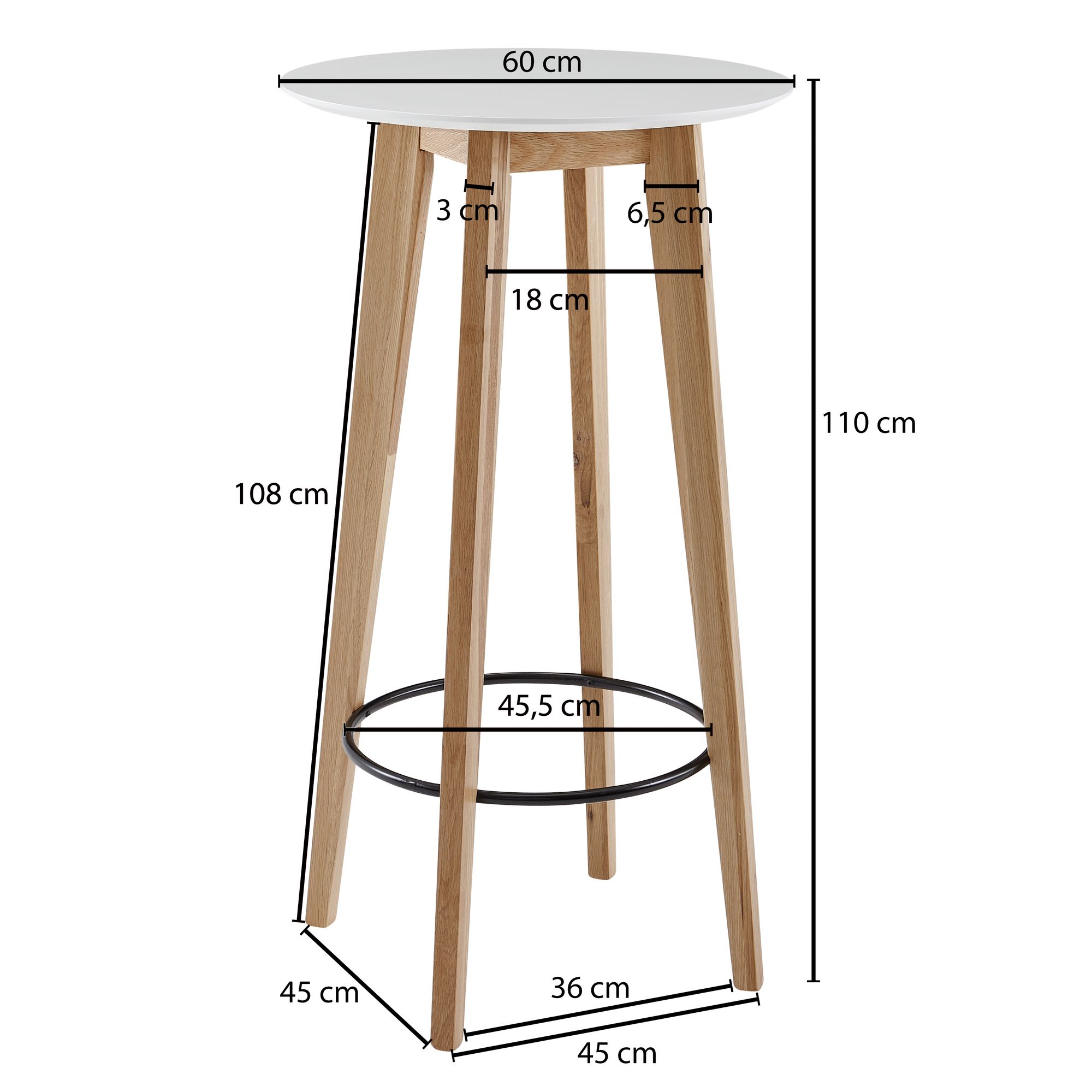 Stehtisch Ulbjerg Weiß Ø 60 cm