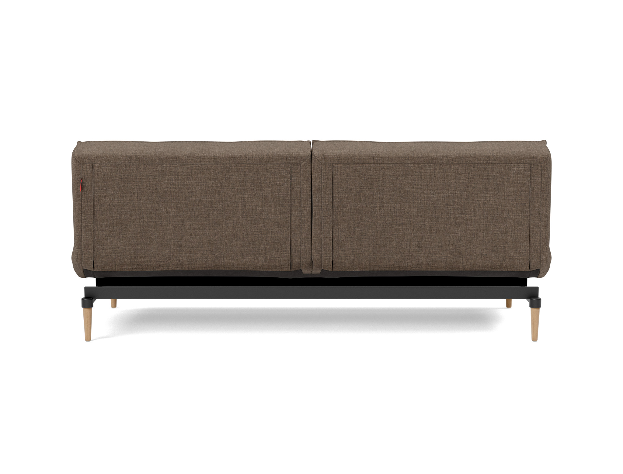Schlafsofa Splitback Chenille Esina 411-Cedar-Brown Beine Styletto Eiche hell