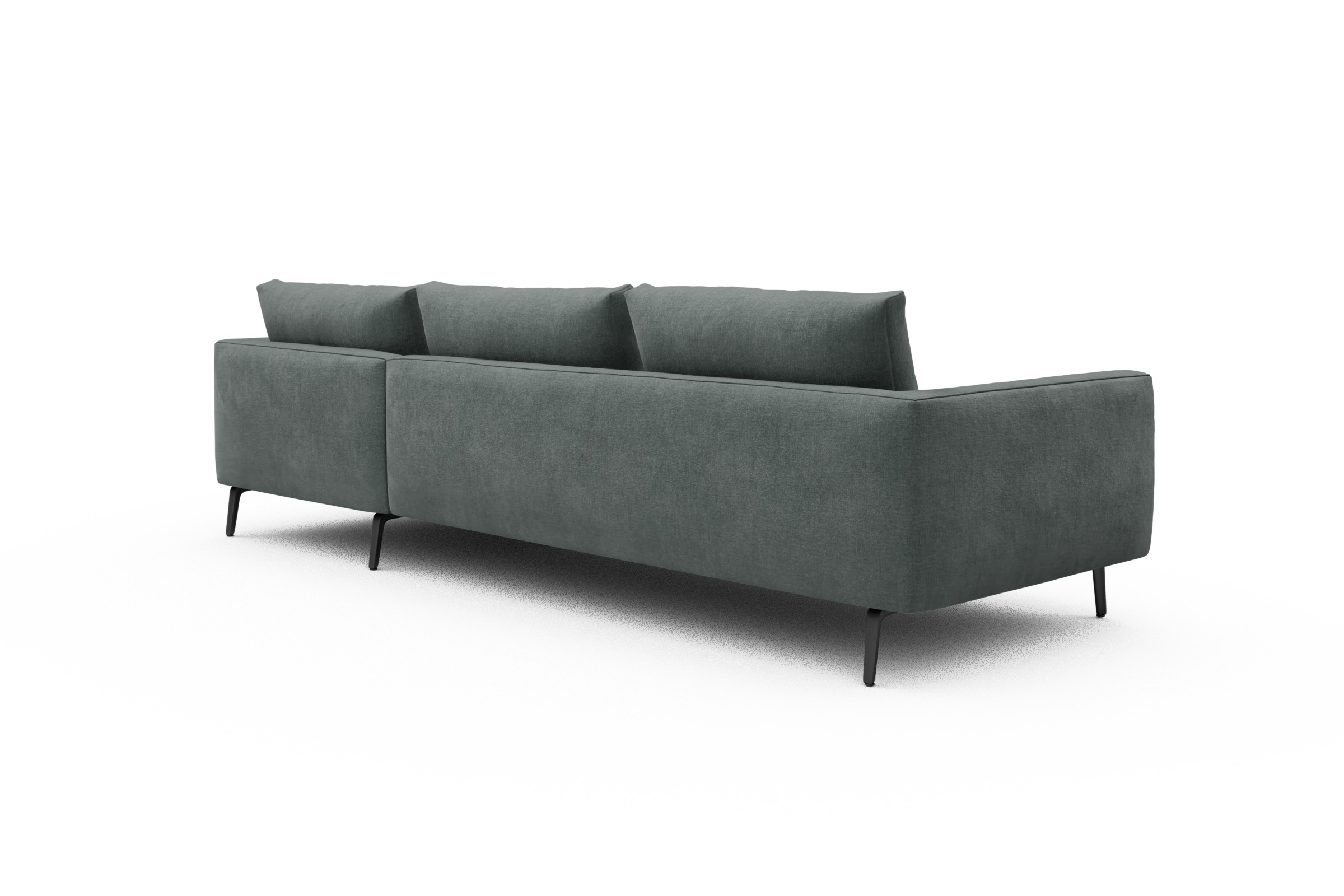 Ecksofa Karl Chaiselongue rechts mit 2,5-Sitzer Smooth-Silver-Grey