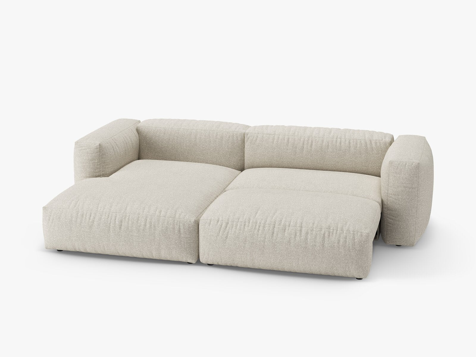 Micadoni Martina Ecksofa 4-Sitzer mit Schlaffunktion Links Boucle Monet Beige