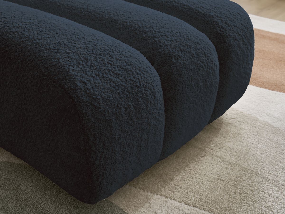 Bobochic Talia Pouf Bouclé-Stoff Dunkelblau