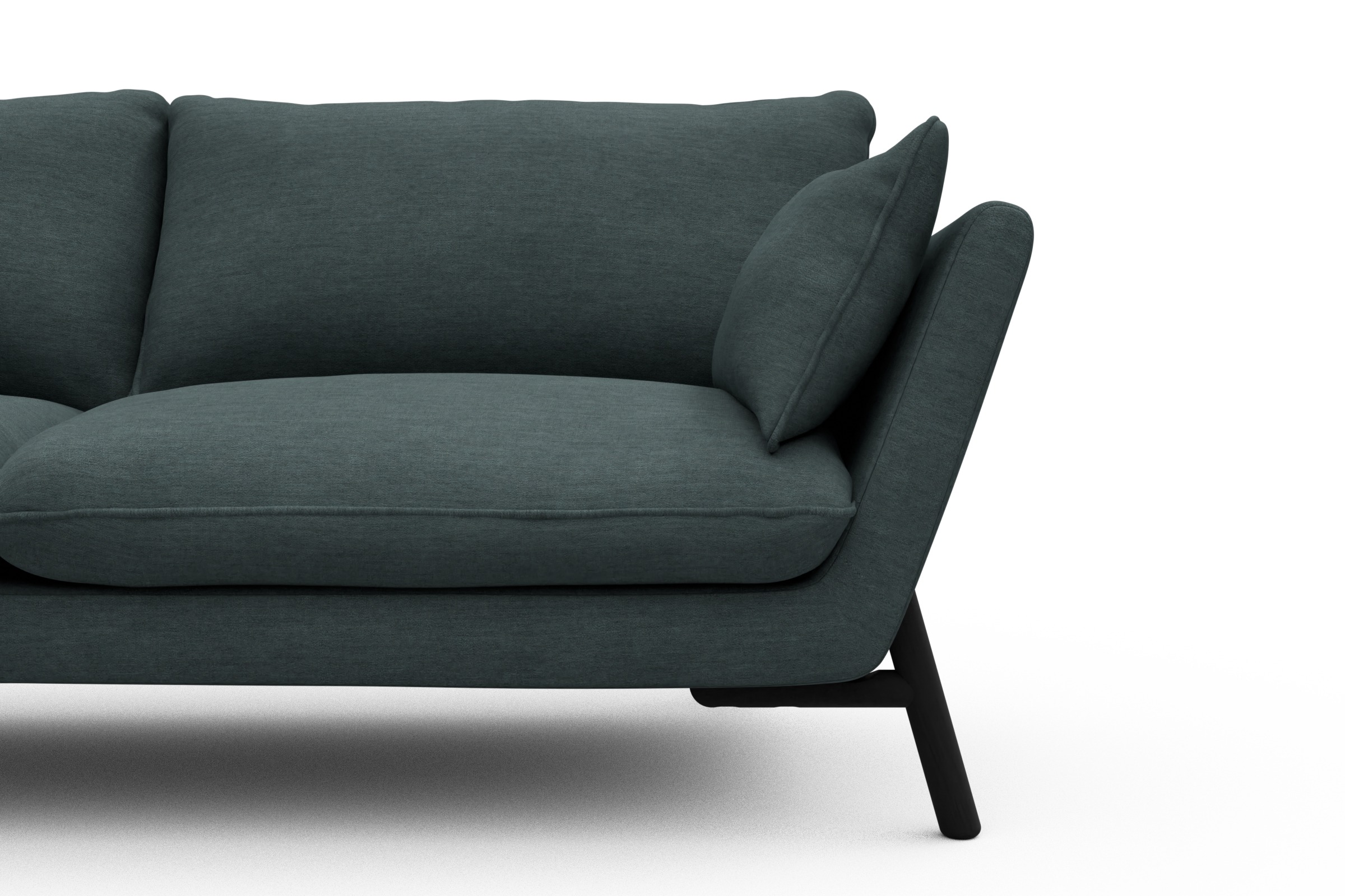 Sofa Emil 2-Sitzer Beinfarbe Eiche Schwarz Vivus-Blue