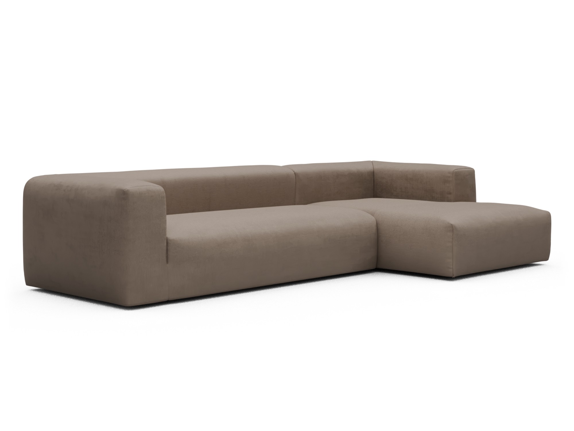 Skandi Home Ecksofa Fred Chaiselongue rechts mit 2,5-Sitzer Cordufine-Biege moebelfaktor