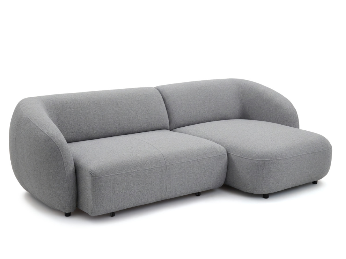 Bobochic Halo Ecksofa mit Schlaffunktion Stoff Grau Ecke rechts