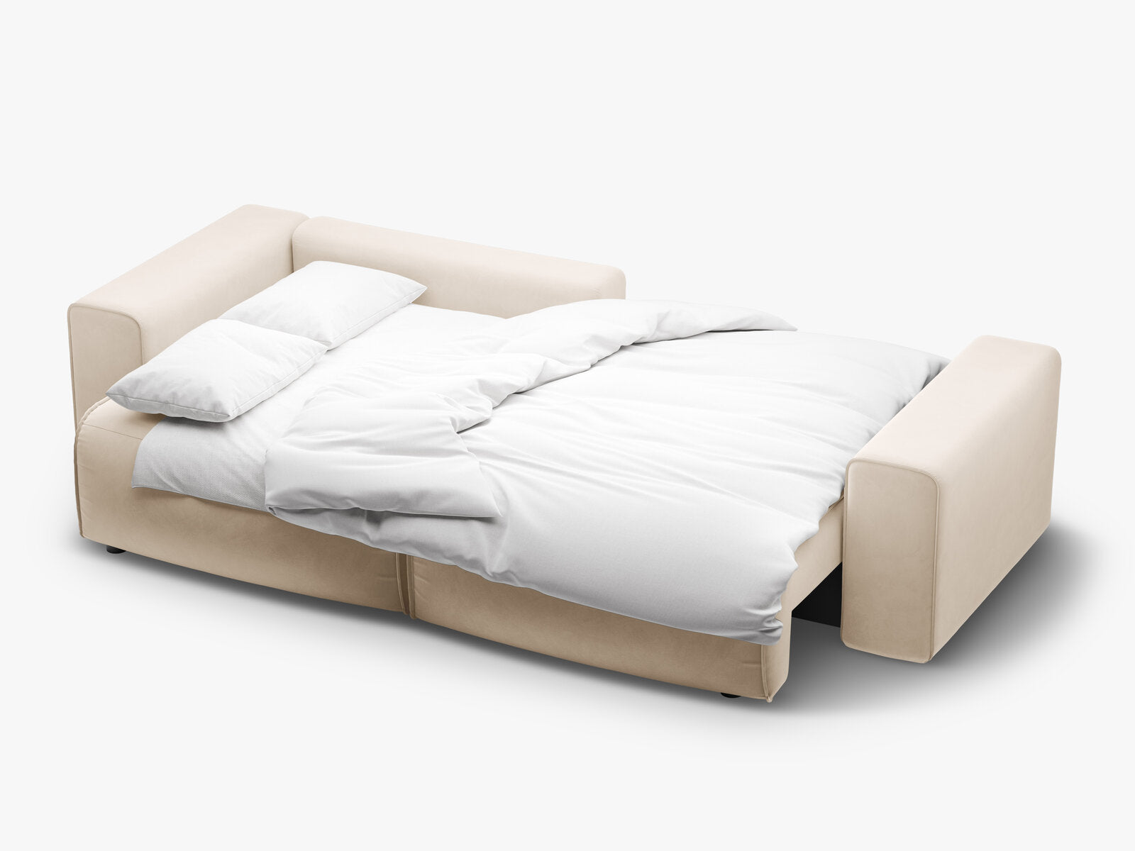 Micadoni Ecksofa Victor 3-Sitzer mit Schlaffunktion Links Samt Nude