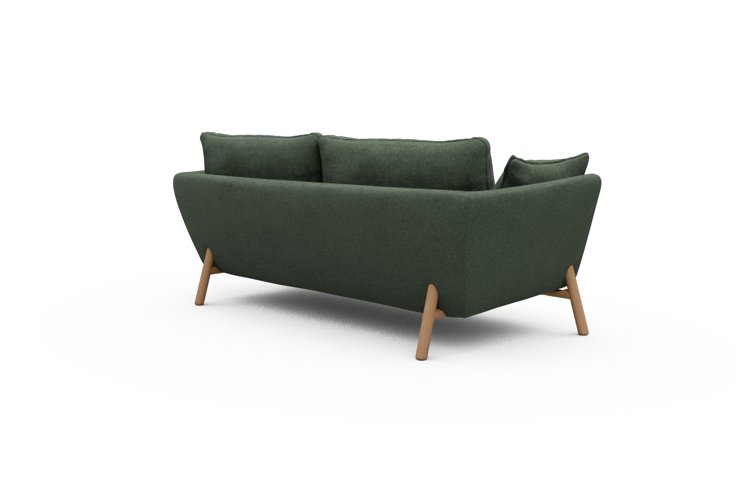 Sofa Emil 2-Sitzer Beinfarbe Eiche Natur Casone-Forest-Green