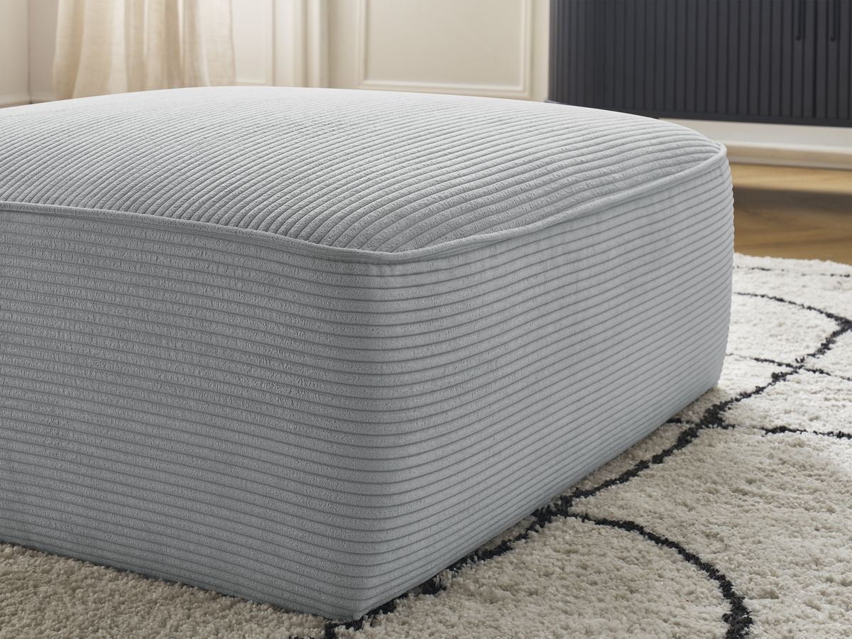 Bobochic Leopold Pouf Cordsamt Hellgrau