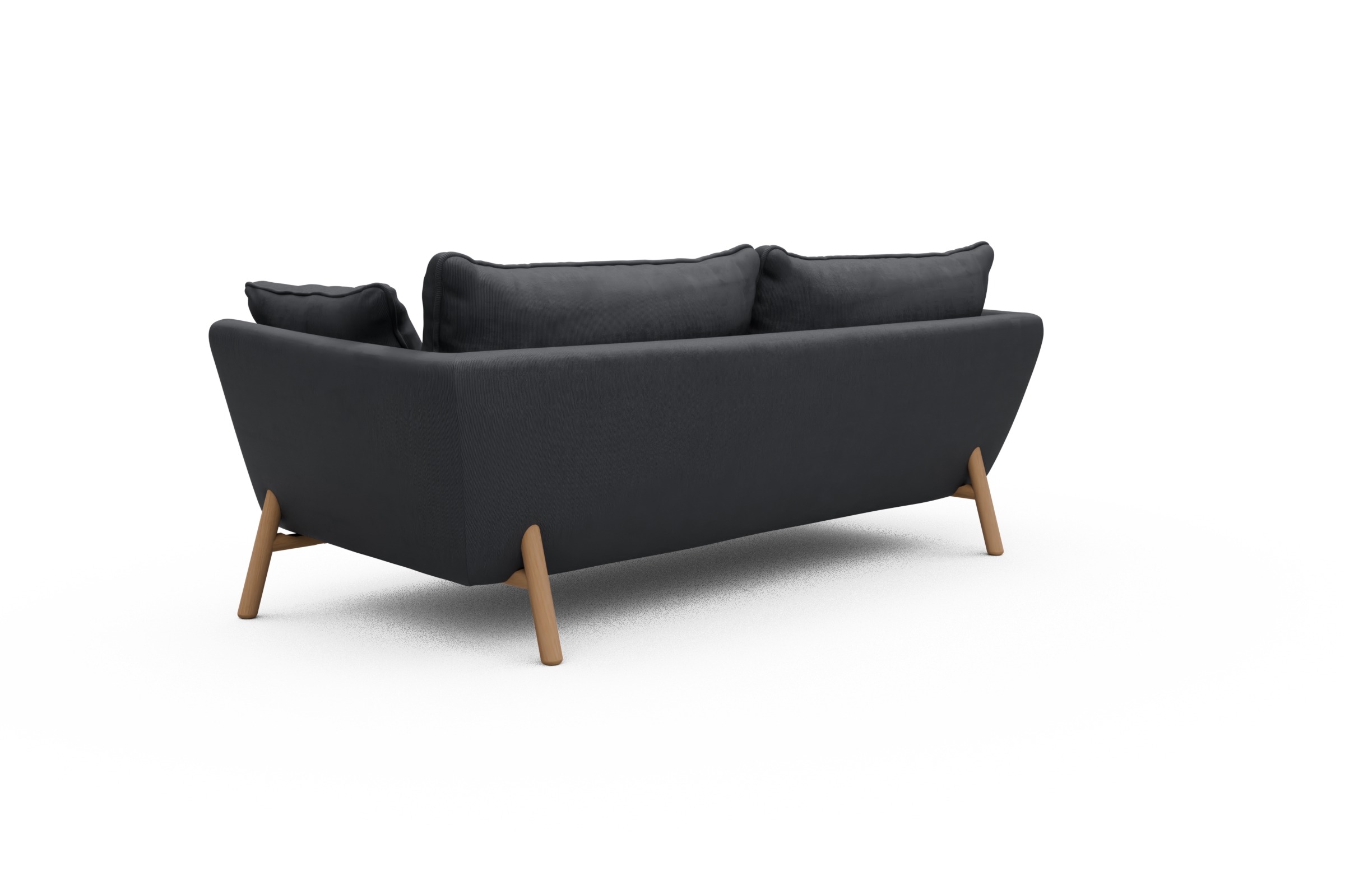 Sofa Emil PREMIUM 3-Sitzer Beinfarbe Eiche Natur Cordufine-Slate-Grey