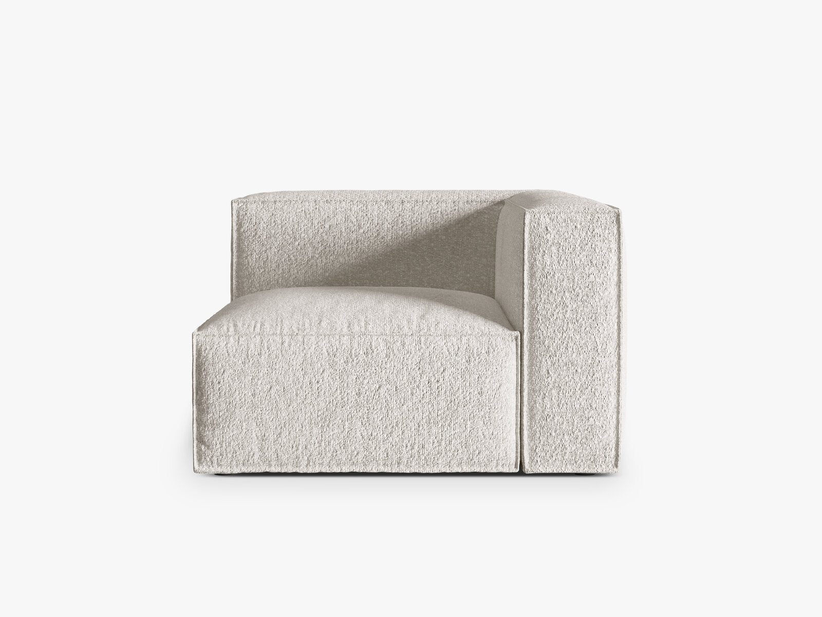 Micadoni Eckmodul Nuria 1-Sitzer Boucle Grau Beige Melange
