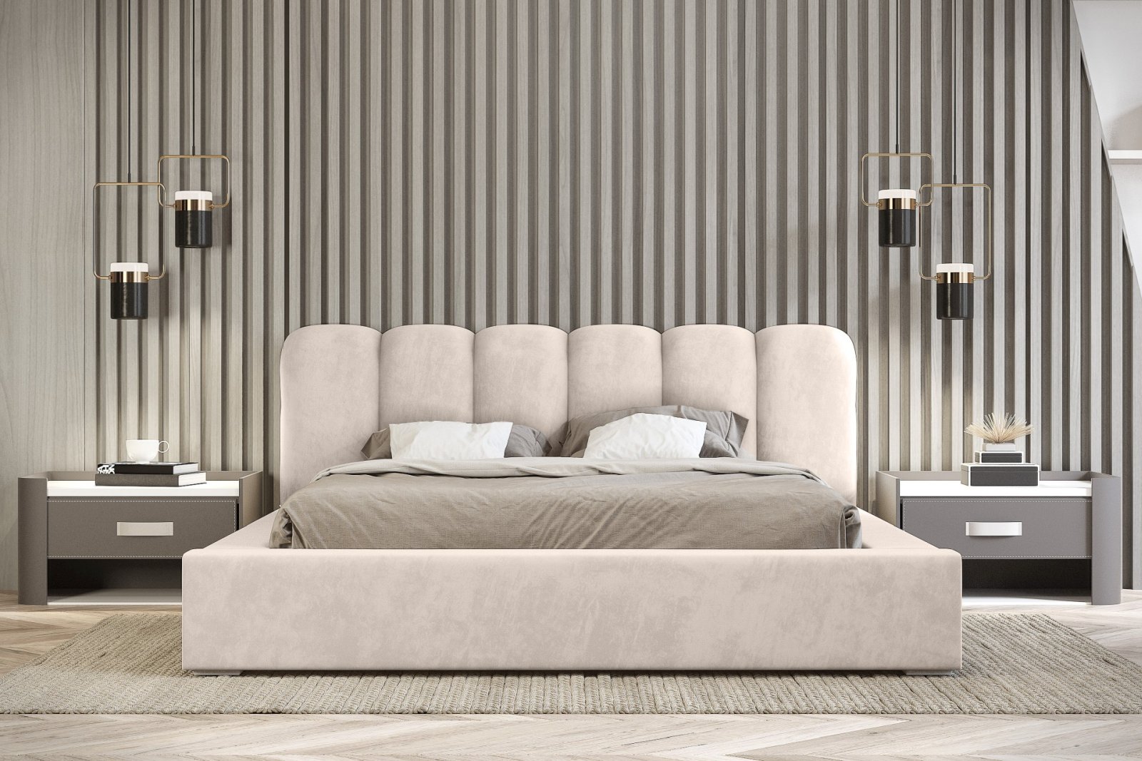 Polsterbett Tavio-New Chenille 140x200 mit Metallrahmen Ditra-New 20